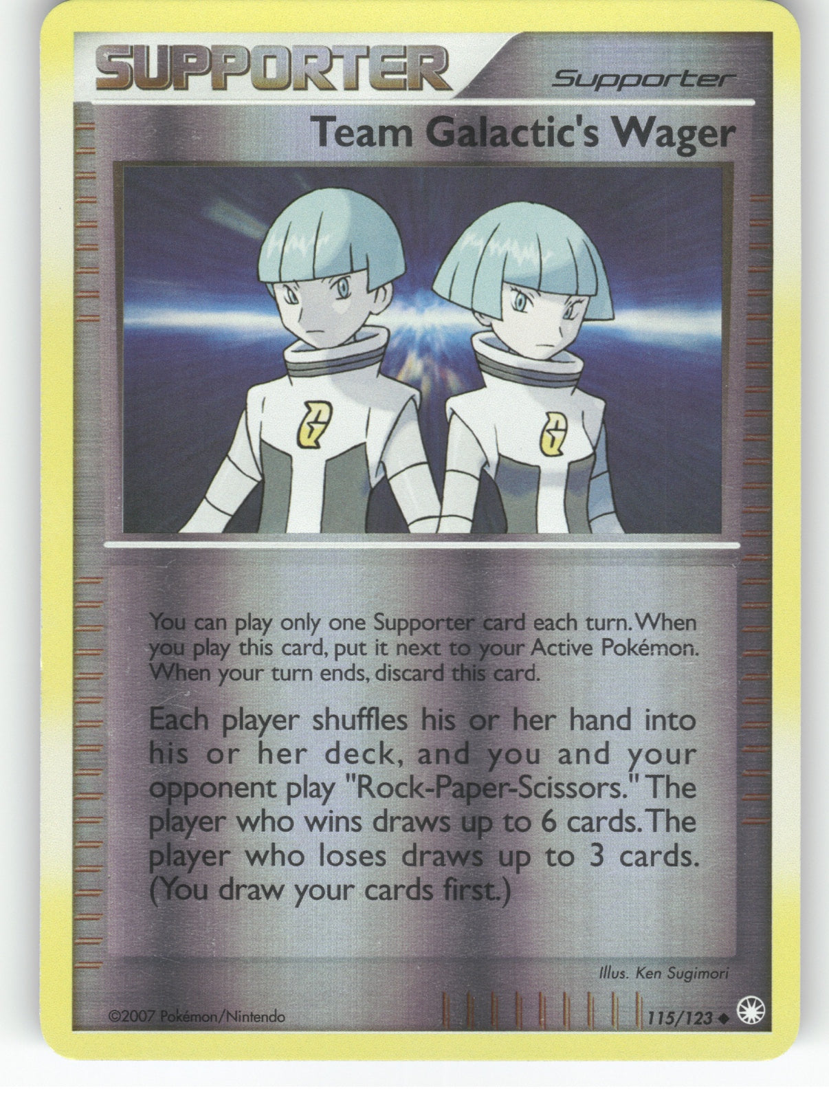 Team Galactic's Wager Reverse Holo Uncommon Mysterious Treasures 115/123 NM