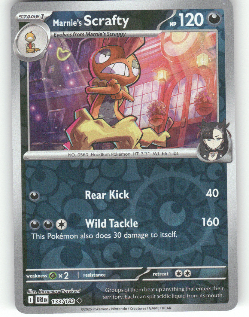Marnie's Scrafty Reverse Holo Uncommon SV10: Destined Rivals 133/182 NM