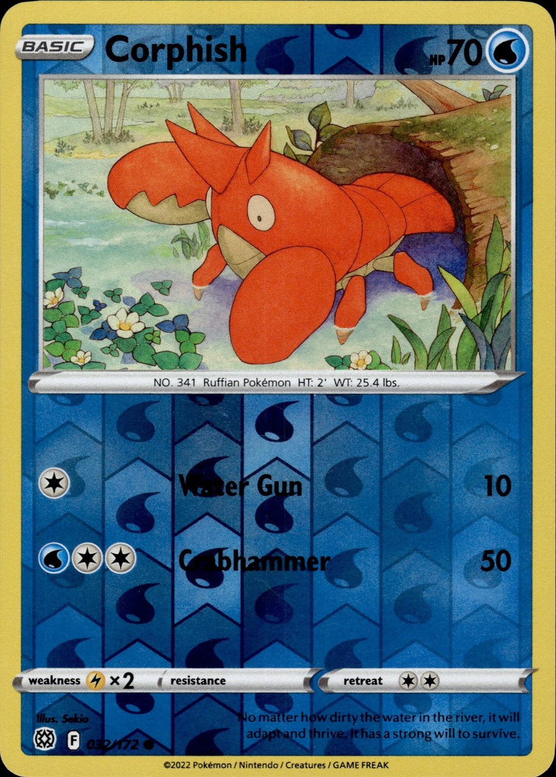 Corphish Reverse Holo Common SWSH09: Brilliant Stars 032/172 NM