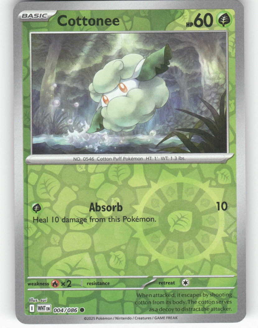 Cottonee Reverse Holo Common SV: White Flare 004/086 NM
