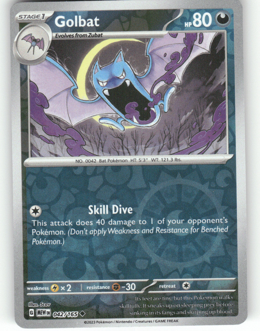 Golbat Reverse Holo Uncommon SV: Scarlet & Violet 151 042/165 NM