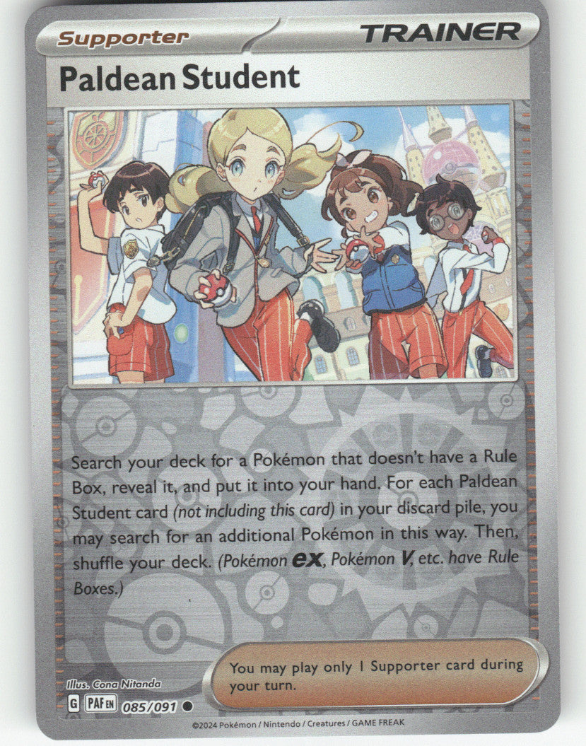 Paldean Student Reverse Holo Common SV: Paldean Fates 085/091 NM