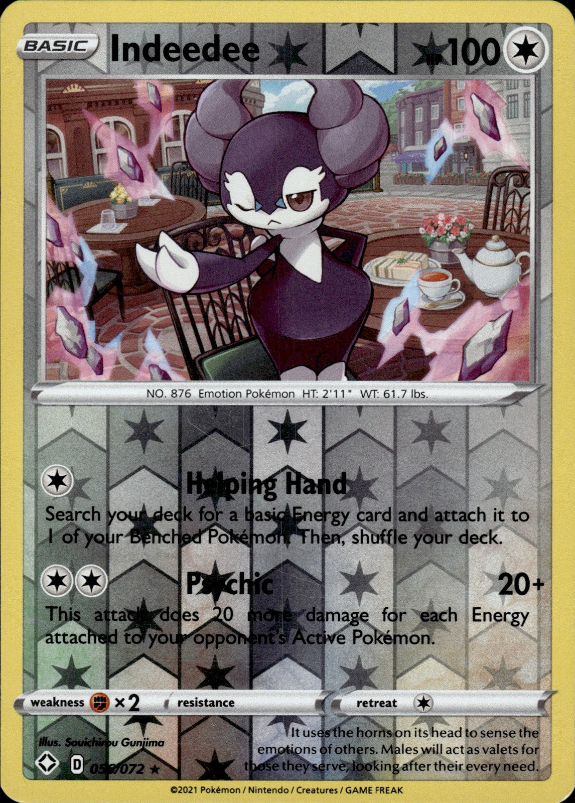 Indeedee Reverse Holo Holo Rare Shining Fates 056/072 NM