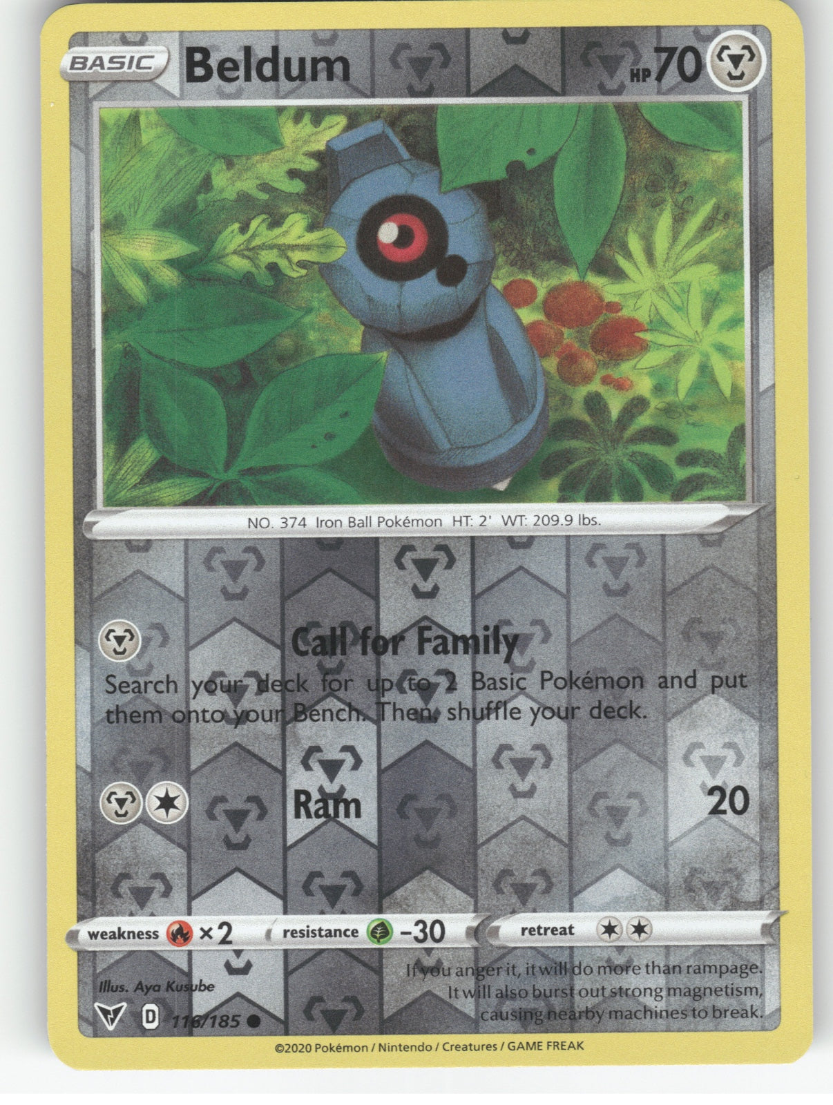 Beldum Reverse Holo Common SWSH04: Vivid Voltage 116/185 NM