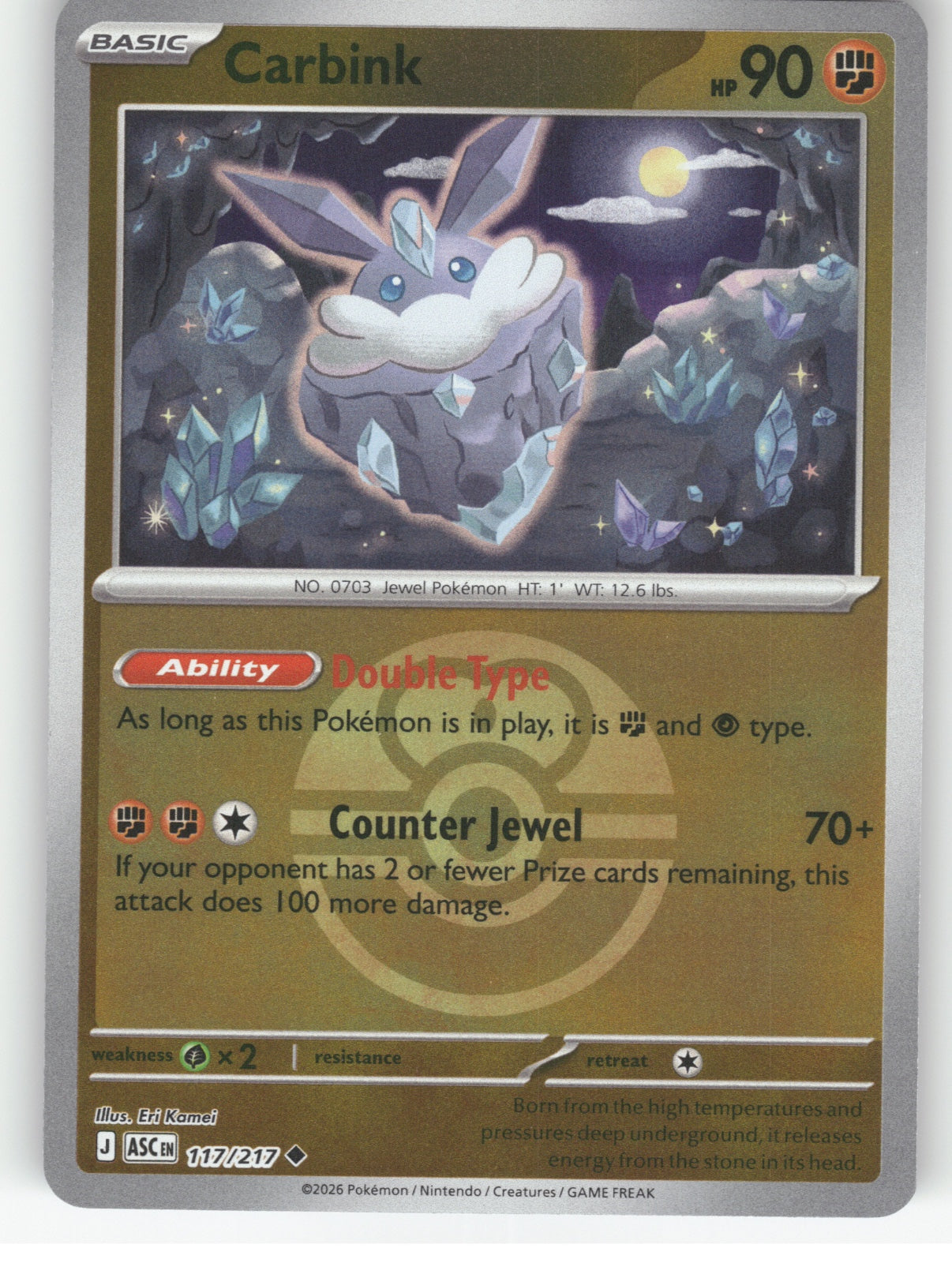 Carbink - (Love Ball) Reverse Holo Uncommon ME: Ascended Heroes 117/217 NM