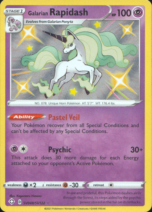 Galarian Rapidash Holo Shiny Holo Rare Shining Fates: Shiny Vault SV048/SV122 NM