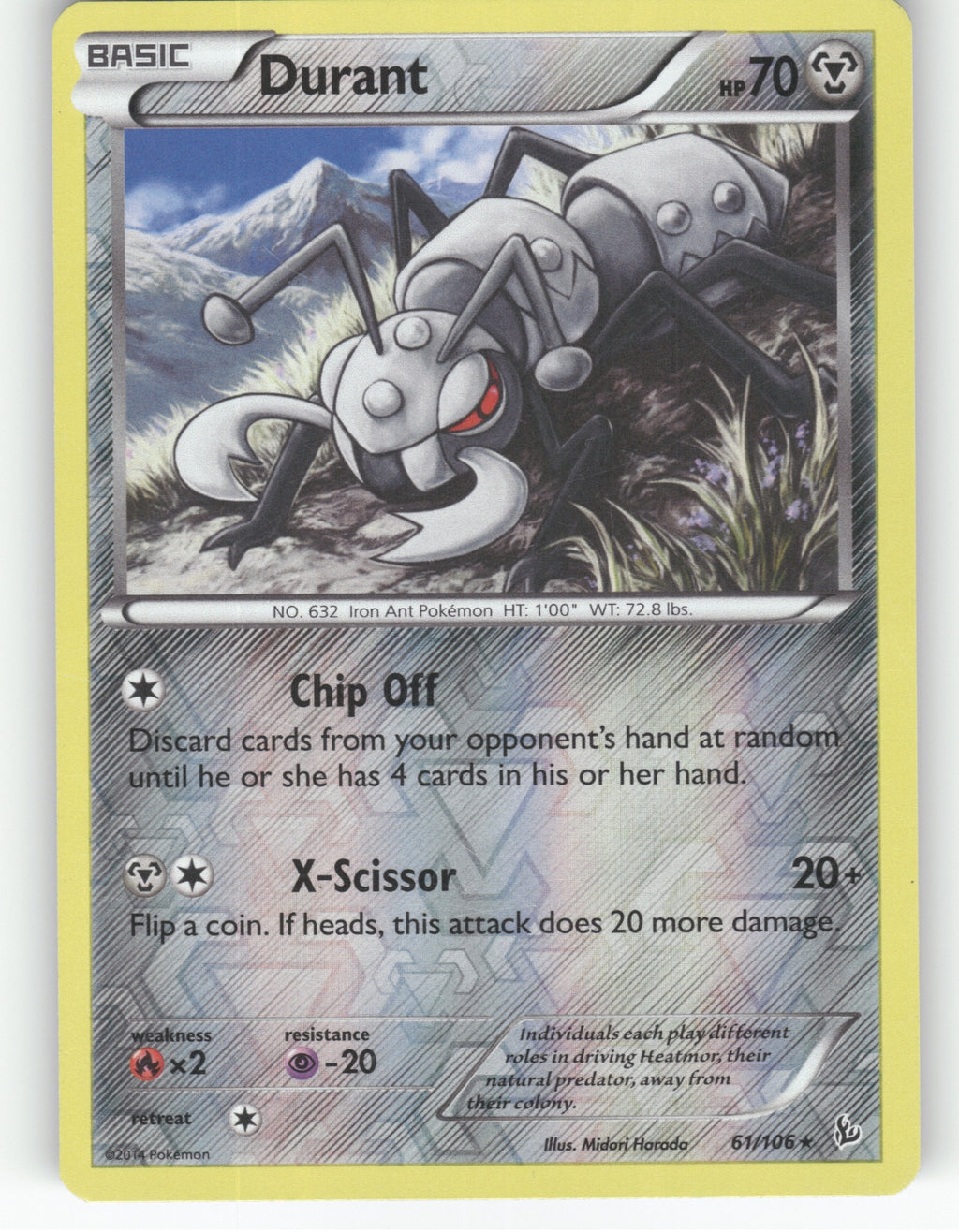 Durant Reverse Holo Rare XY - Flashfire 61/106 NM