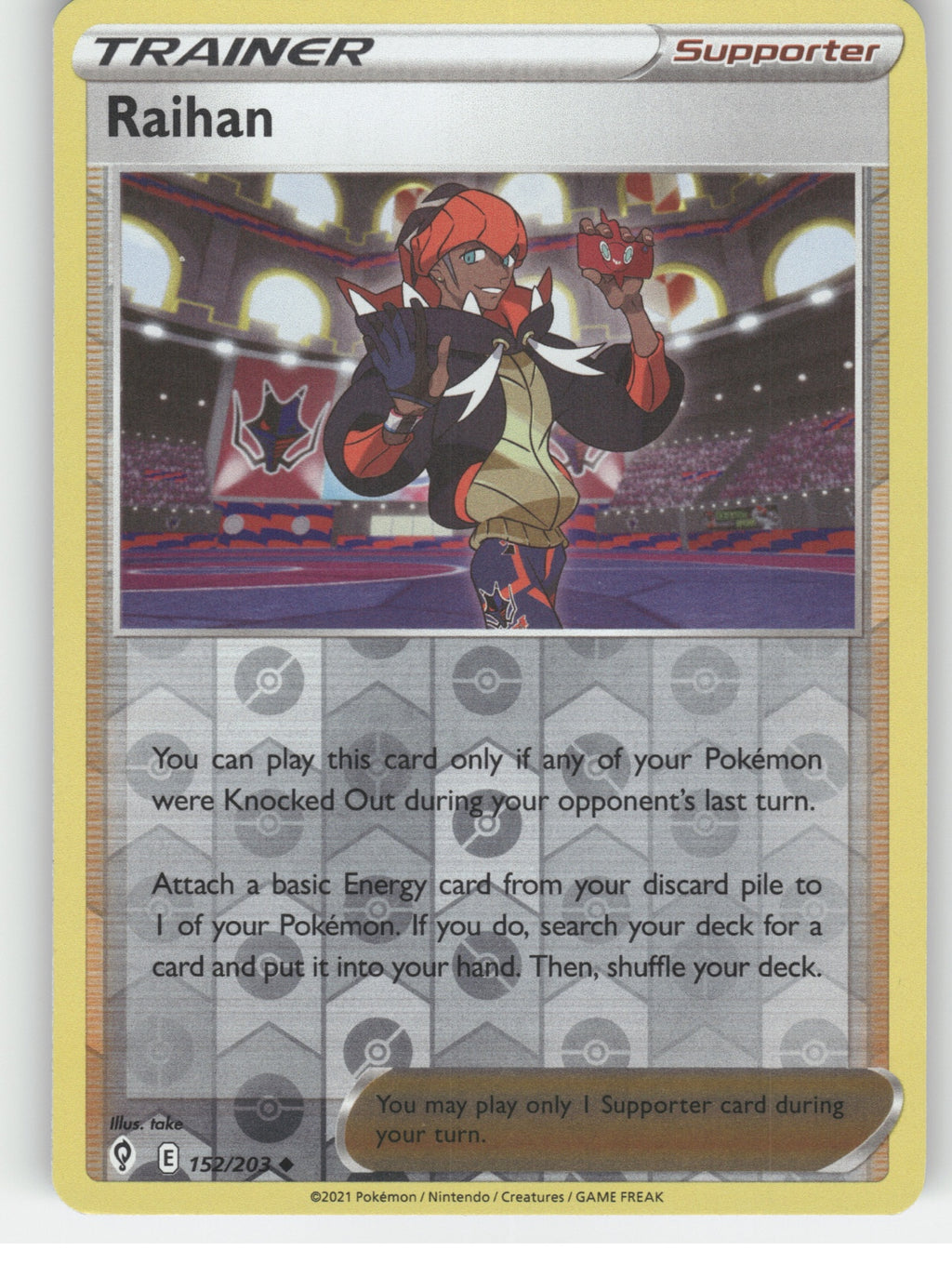 Raihan Reverse Holo Uncommon SWSH07: Evolving Skies 152/203 NM