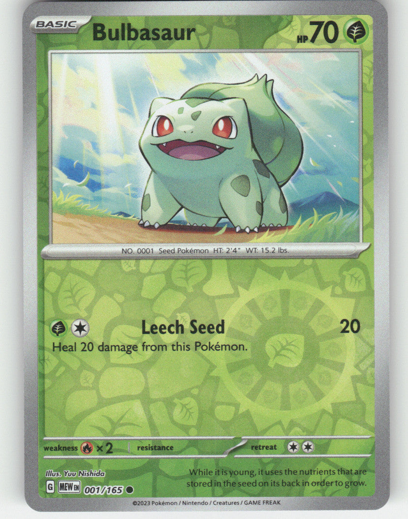 Bulbasaur Reverse Holo Common SV: Scarlet & Violet 151 001/165 NM