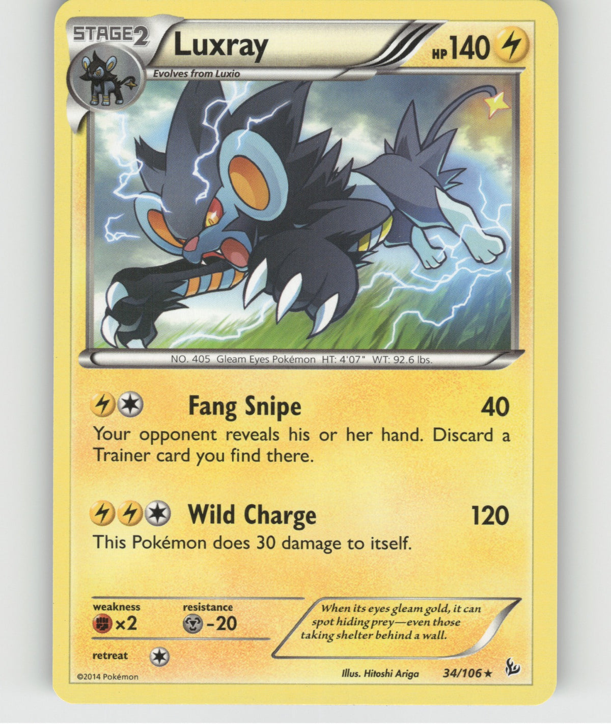 Luxray Rare XY - Flashfire 34/106 NM