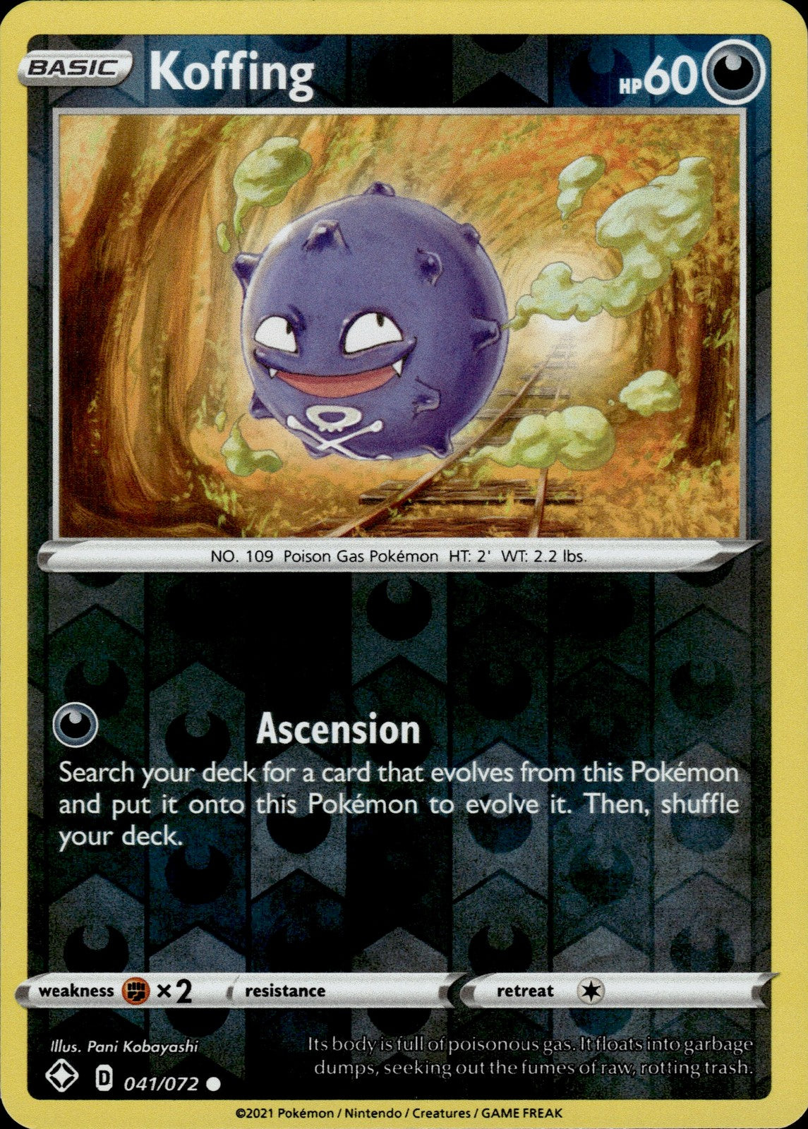 Koffing Reverse Holo Common Shining Fates 041/072 NM