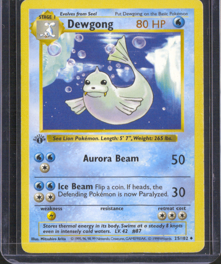 Dewgong 1st Edition Uncommon Base Set (Shadowless) 025/102 LP