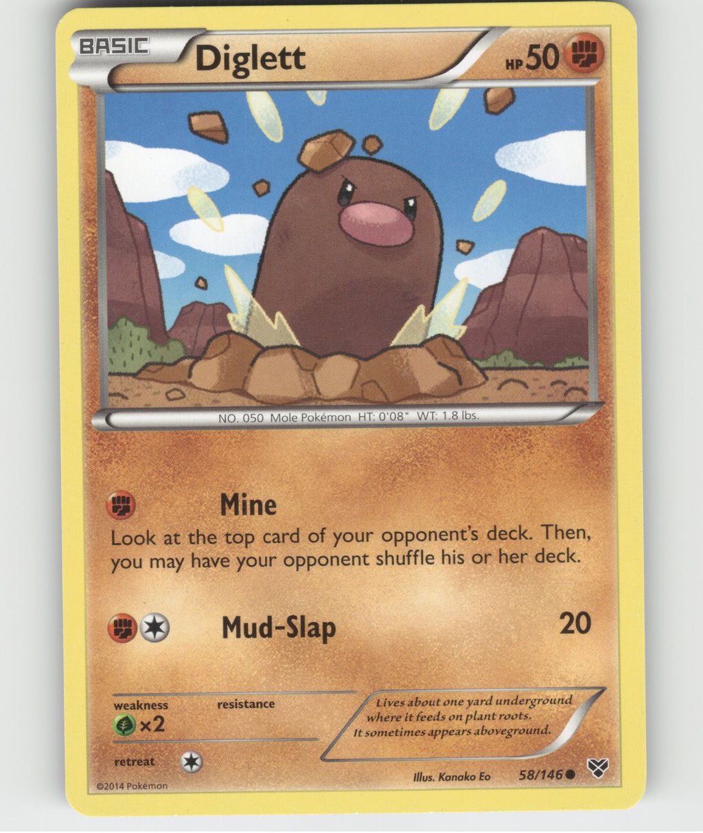 Diglett Common XY Base Set 58/146 LP
