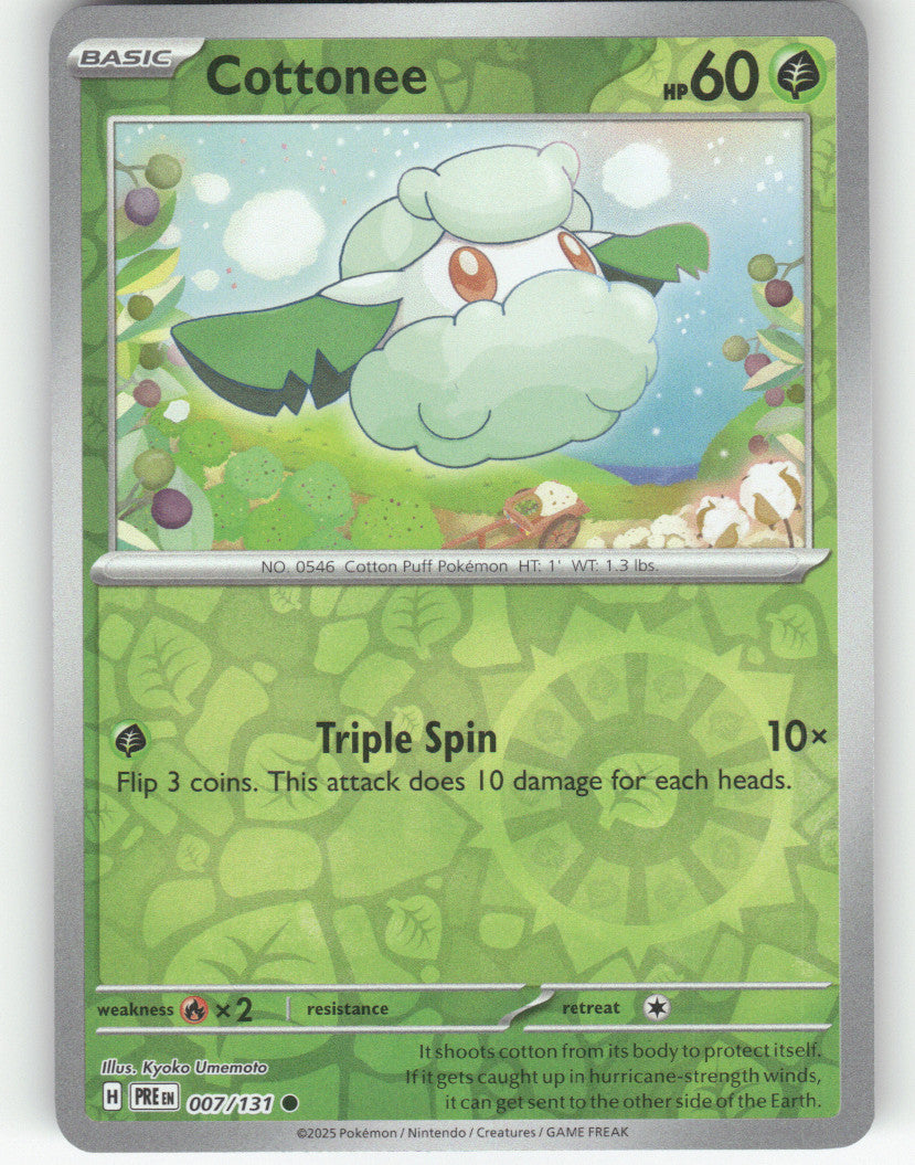 Cottonee Reverse Holo Common SV: Prismatic Evolutions 007/131 NM