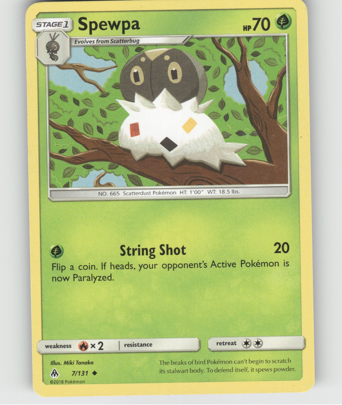 Spewpa Uncommon SM - Forbidden Light 7/131 NM