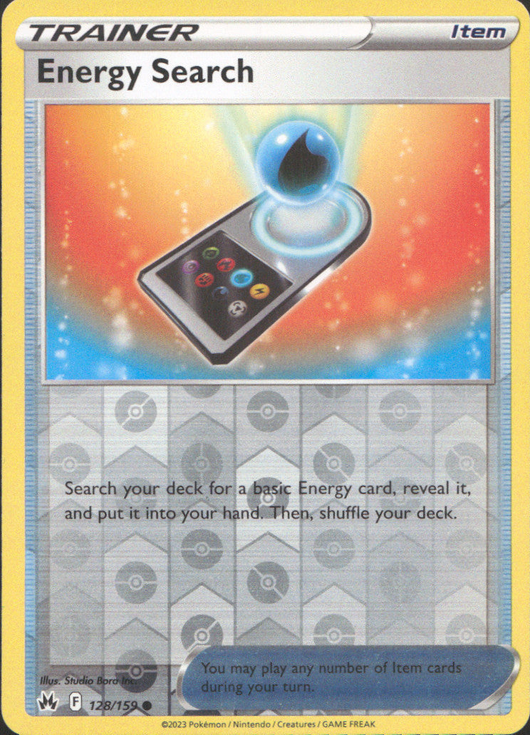 Energy Search Reverse Holo Common SWSH: Crown Zenith 128/159 NM