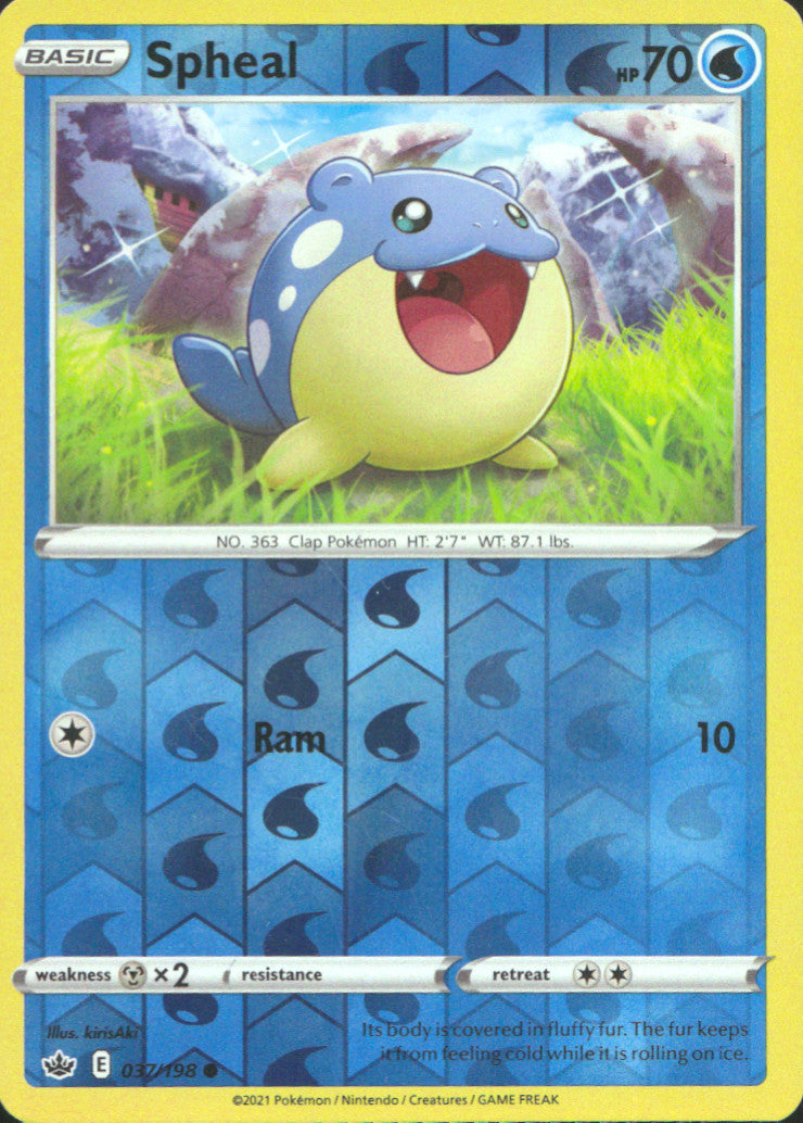 Spheal Reverse Holo Common SWSH06: Chilling Reign 037/198 NM