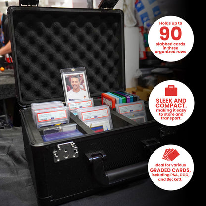 EVORETRO Aluminum Graded Card Storage Box, TSA Lock