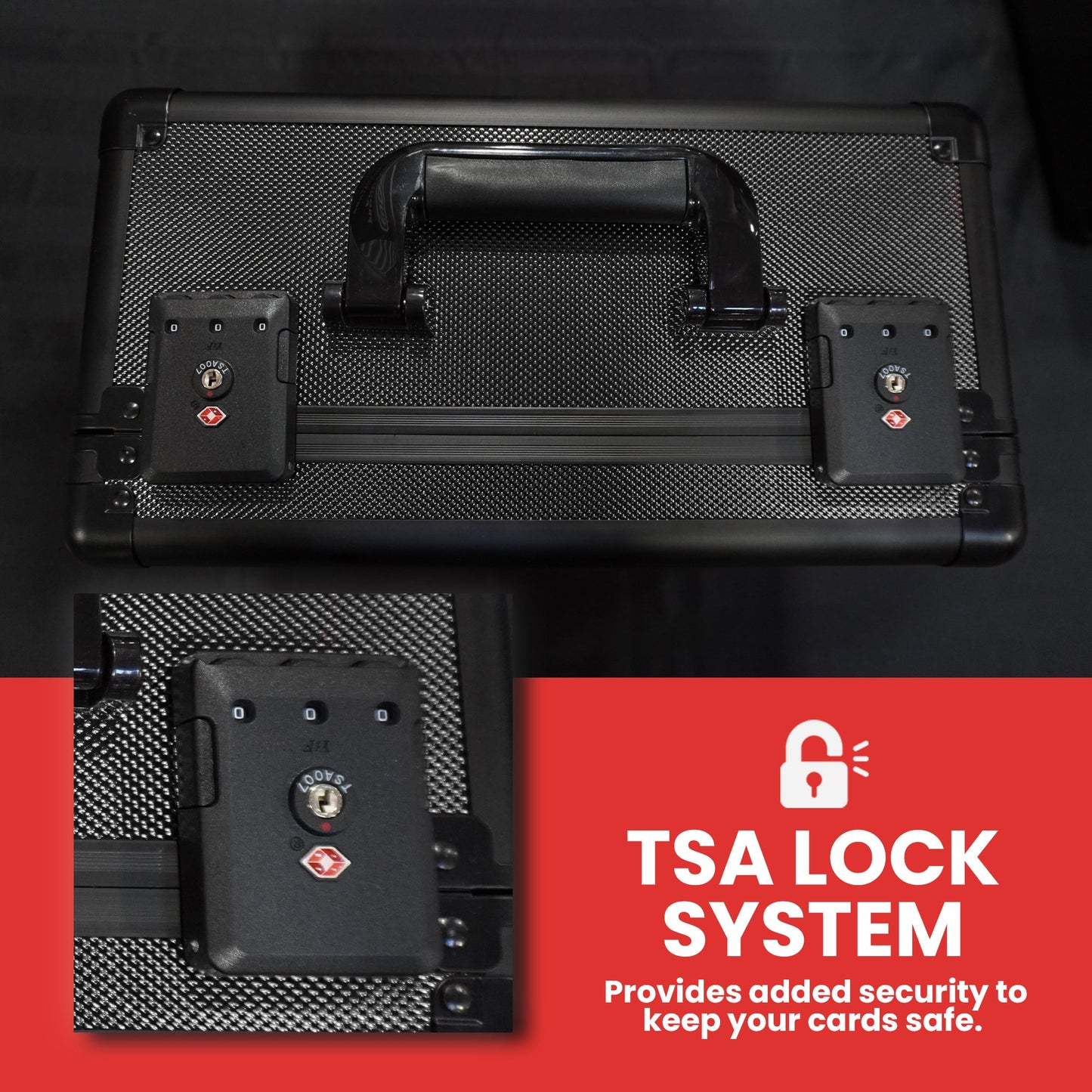 EVORETRO Aluminum Graded Card Storage Box, TSA Lock