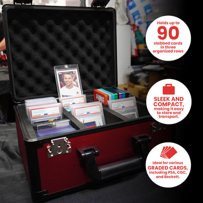 EVORETRO Aluminum Graded Card Storage Box, TSA Lock