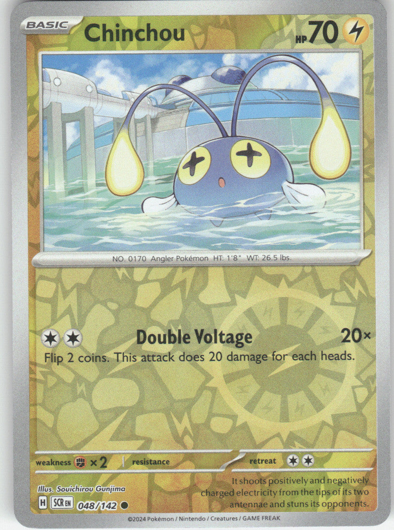 Chinchou Reverse Holo Common SV07: Stellar Crown 048/142 NM