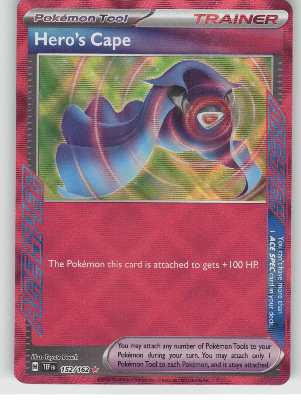 Hero's Cape Holo ACE SPEC Rare SV05: Temporal Forces 152/162 NM