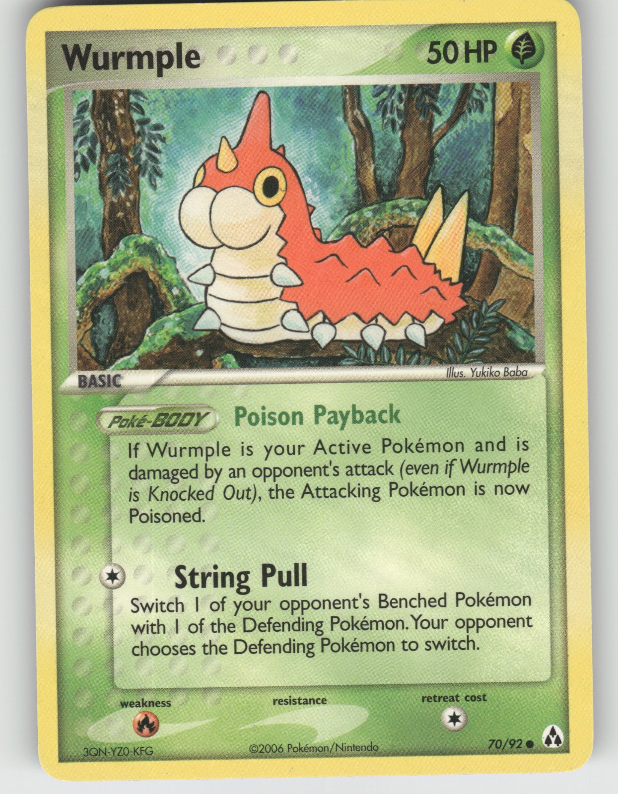Wurmple Common EX Legend Maker 70/92 NM
