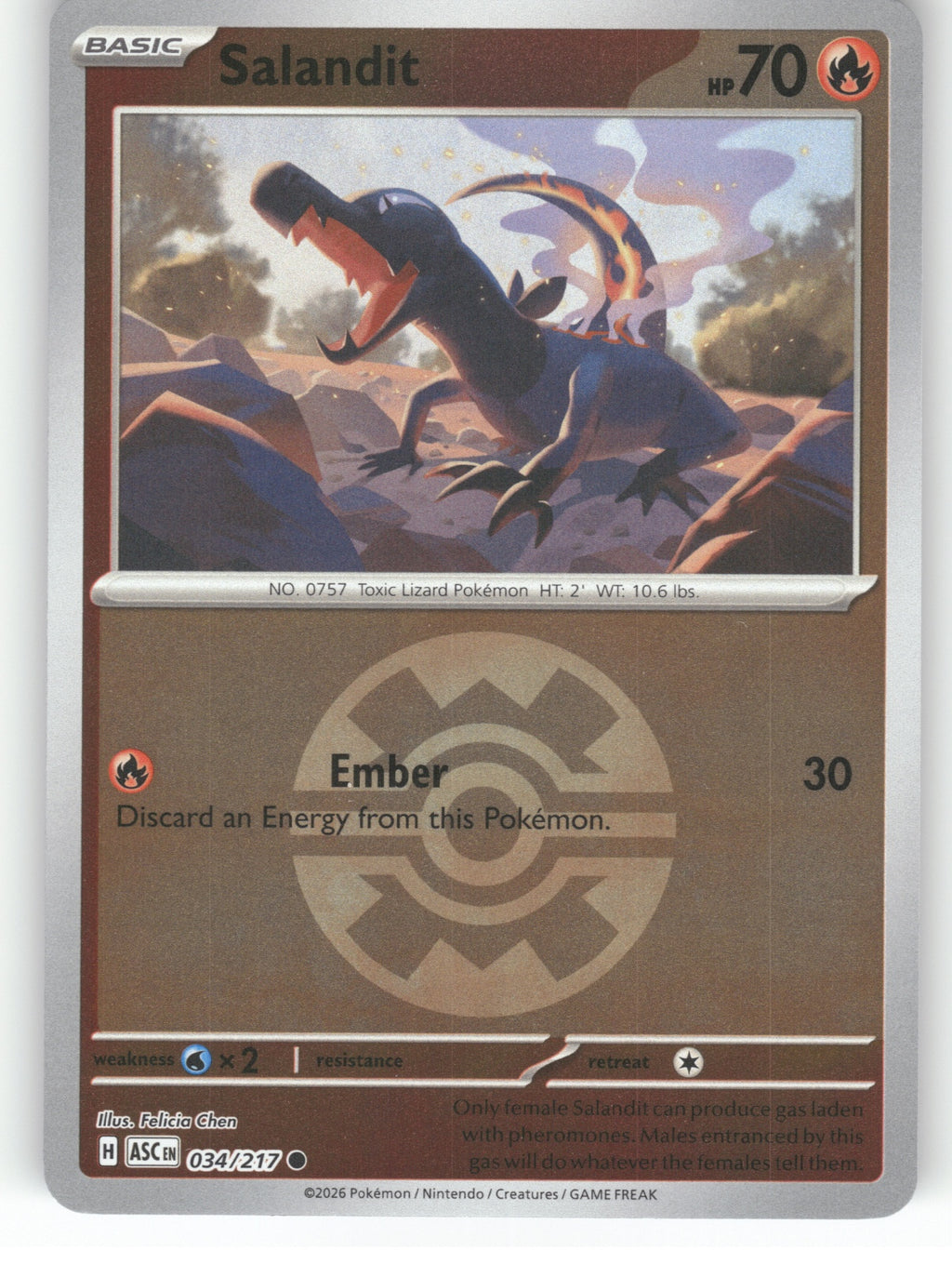 Salandit (Quick Ball) Reverse Holo Common ME: Ascended Heroes 034/217 NM