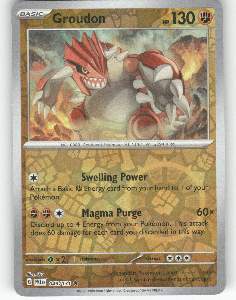 Groudon Reverse Holo Rare SV: Prismatic Evolutions 049/131 NM