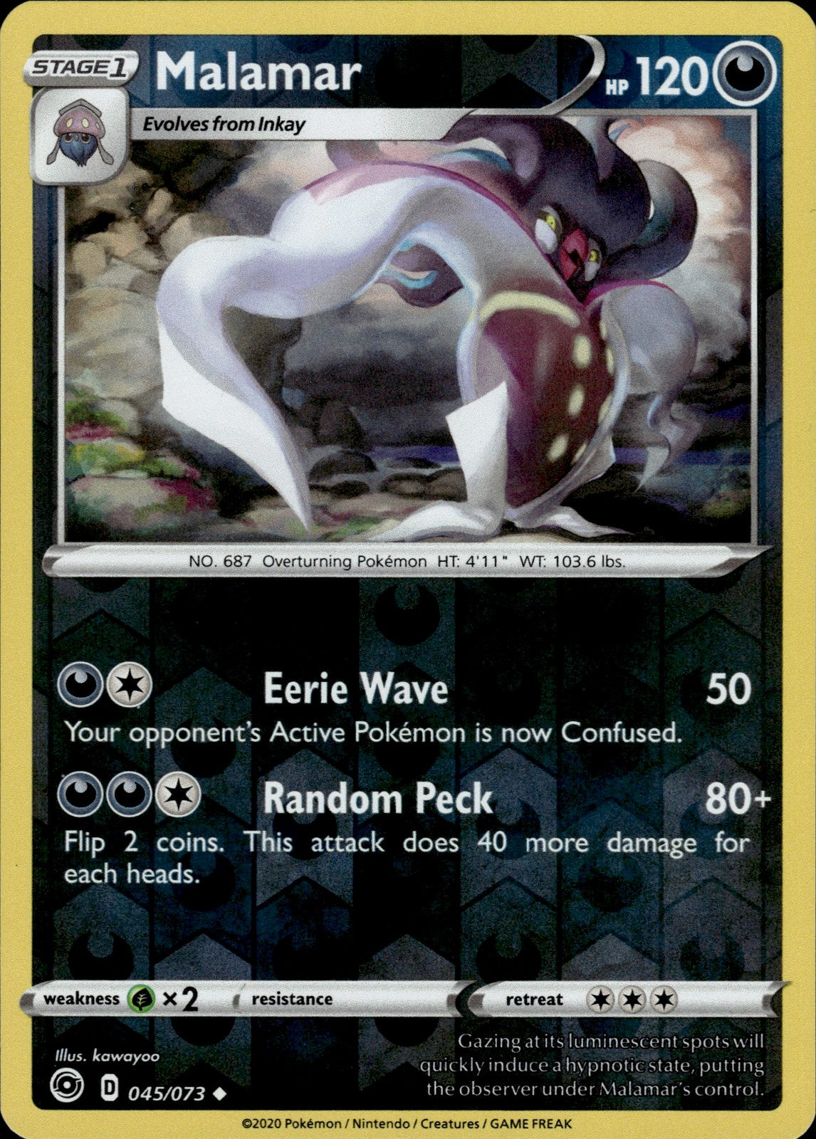 Malamar Reverse Holo Uncommon Champion's Path 45/73 NM