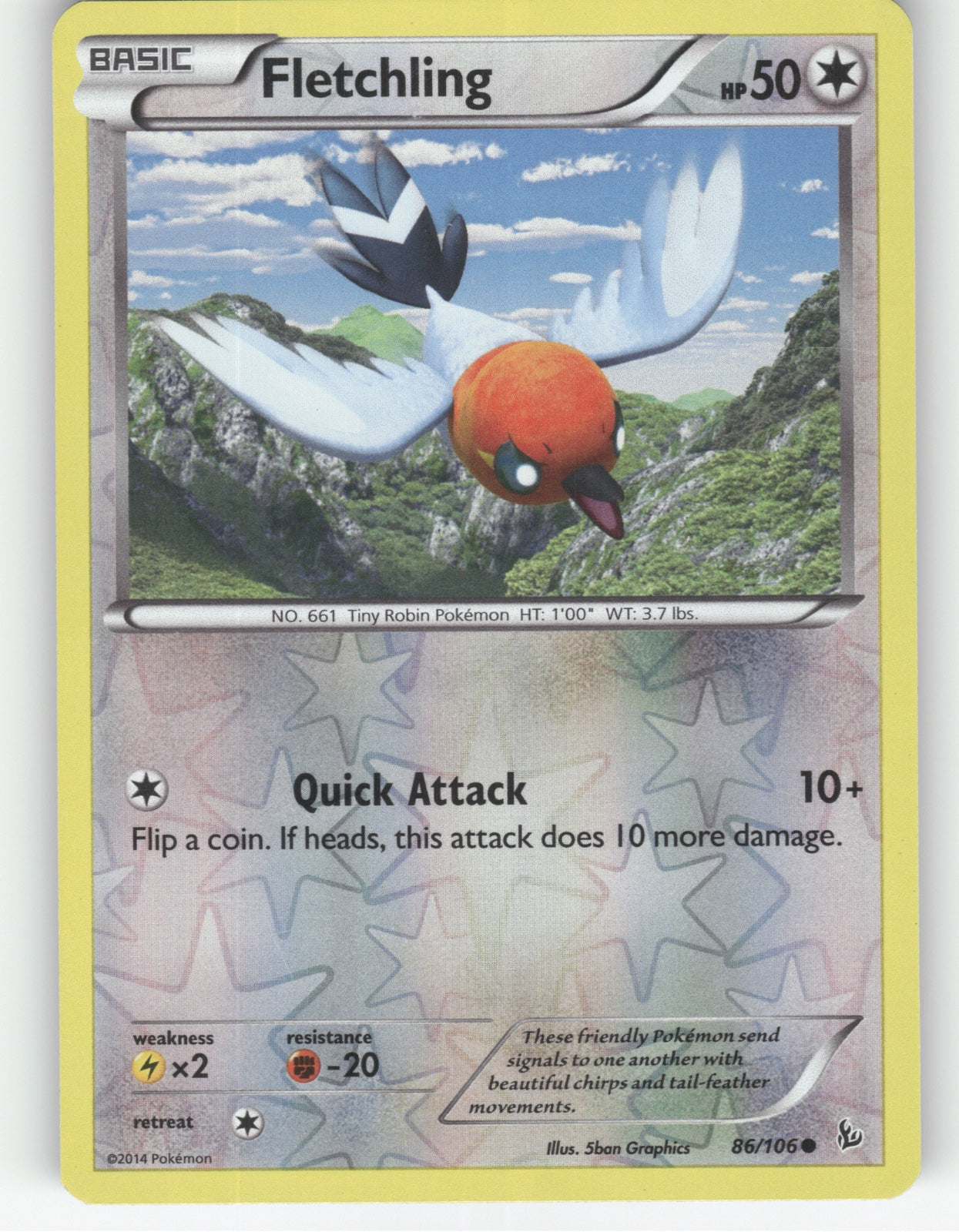 Fletchling Reverse Holo Common XY - Flashfire 86/106 NM