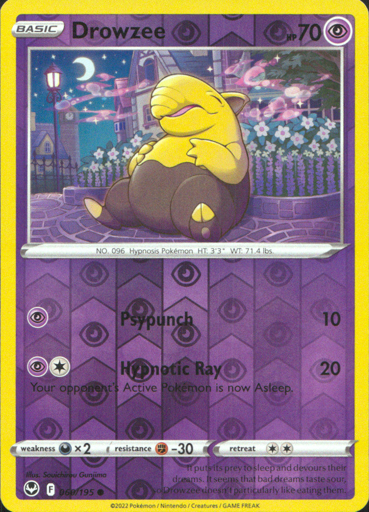 Drowzee Reverse Holo Common SWSH07: Evolving Skies 061/203 NM