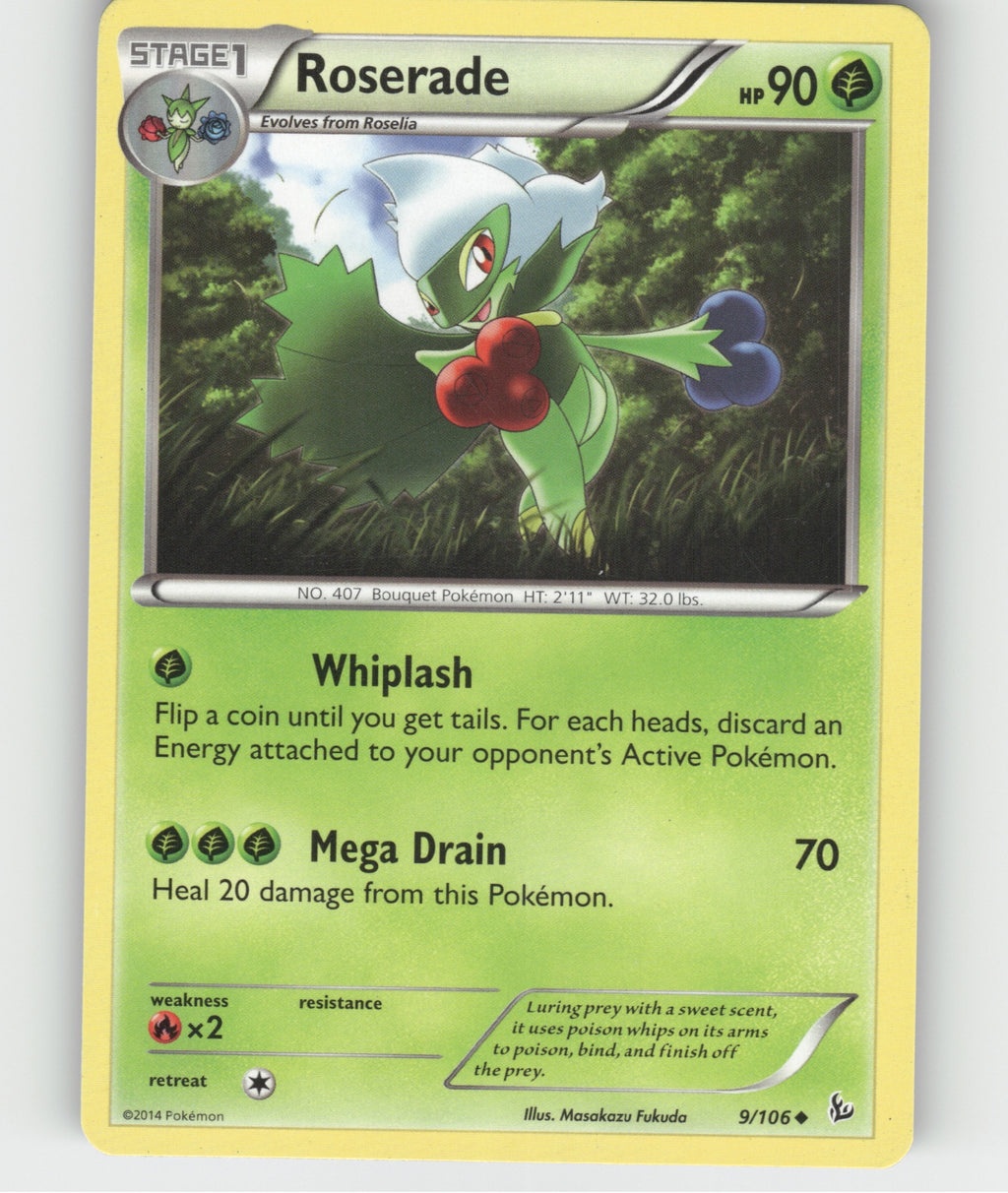Roserade Uncommon XY - Flashfire 9/106 NM