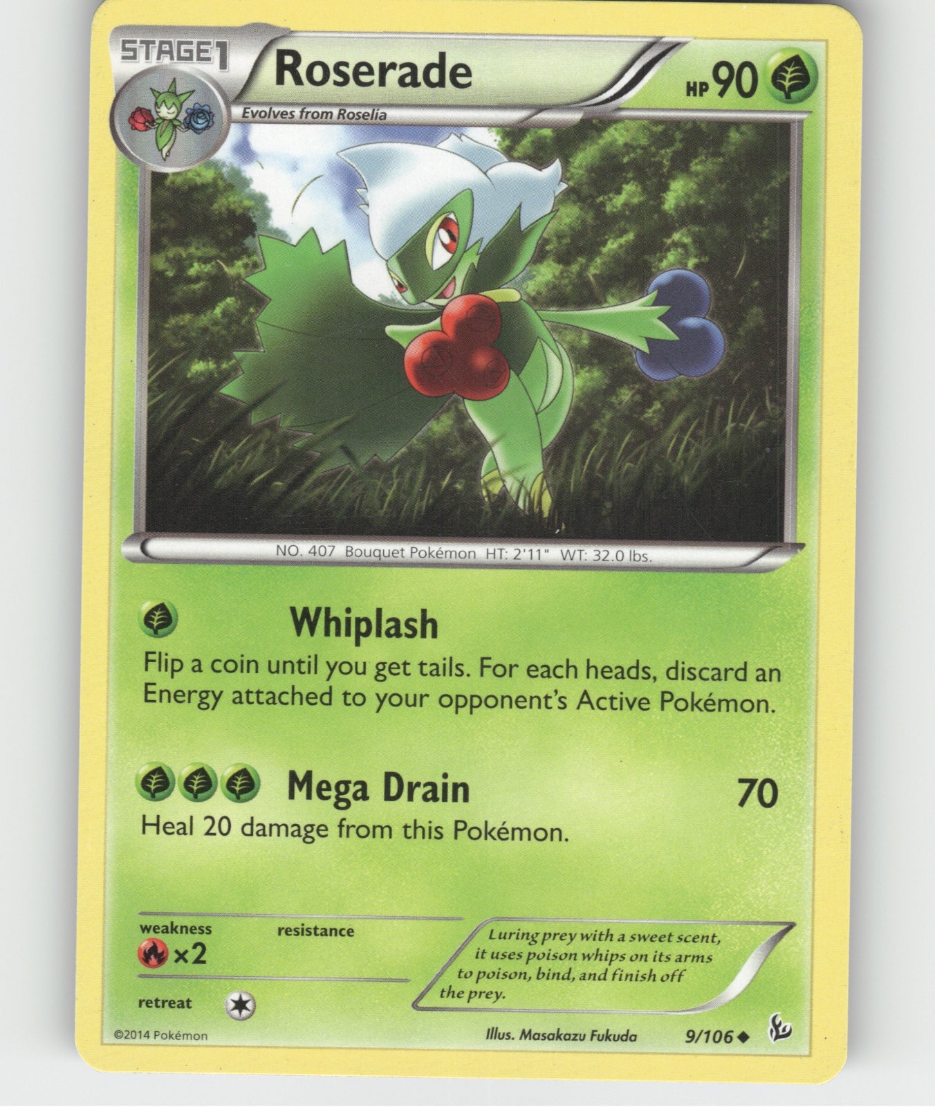 Roserade Uncommon XY - Flashfire 9/106 NM