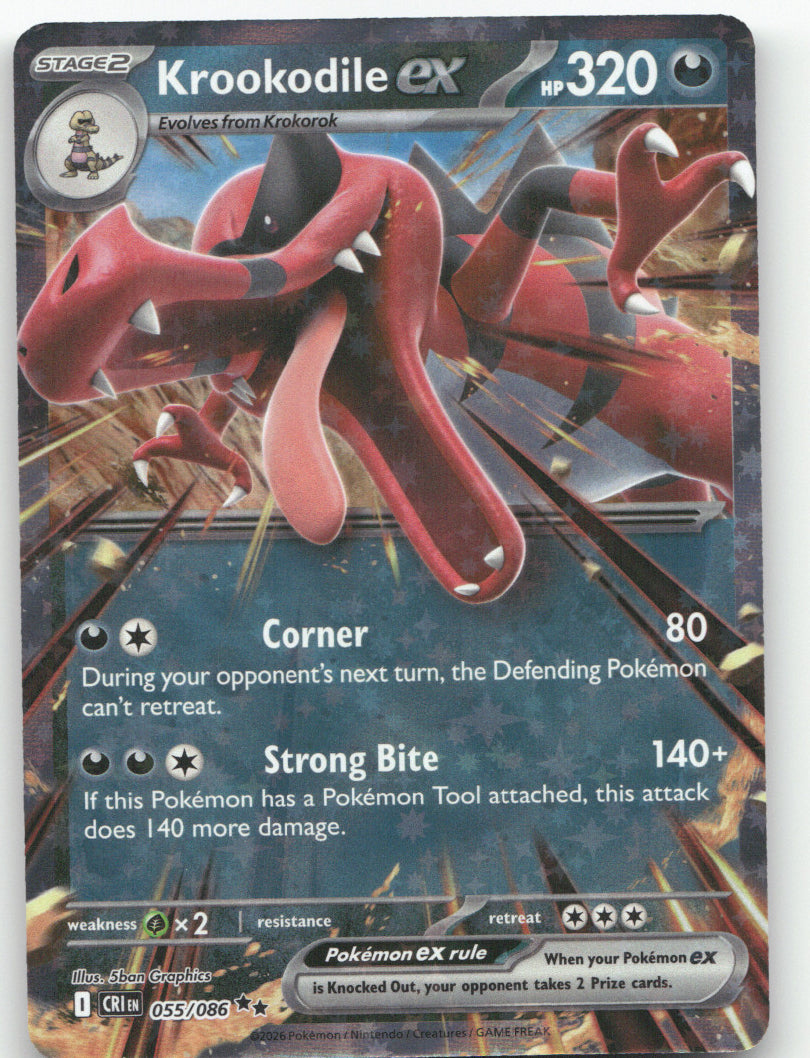 Krookodile ex Holo Double Rare ME04: Chaos Rising 055/086 NM