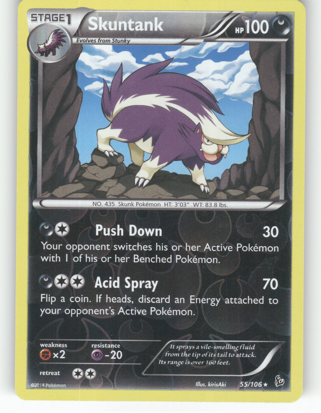 Skuntank Reverse Holo Rare XY - Flashfire 55/106 NM