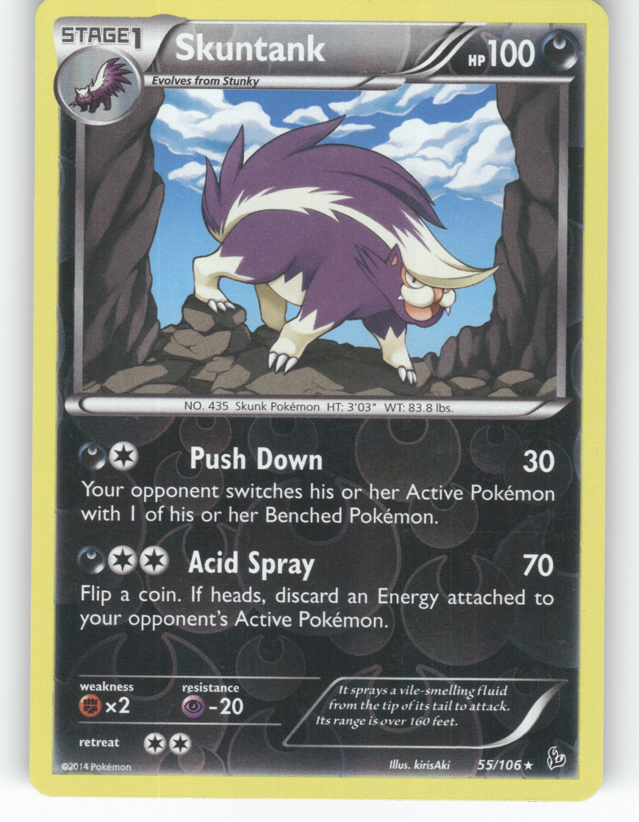 Skuntank Reverse Holo Rare XY - Flashfire 55/106 NM
