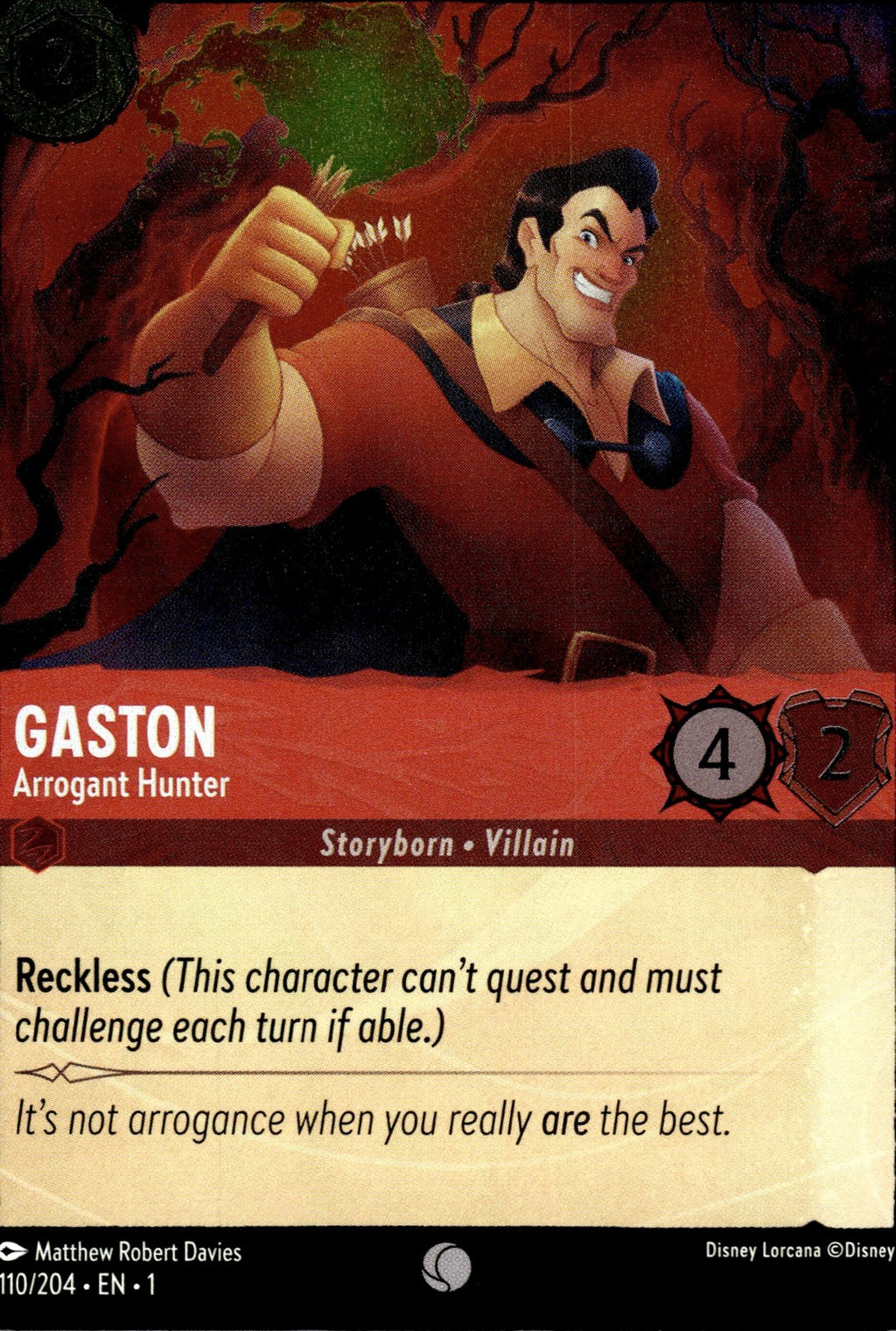 Gaston - Arrogant Hunter Cold Foil Common The First Chapter 110/204 NM