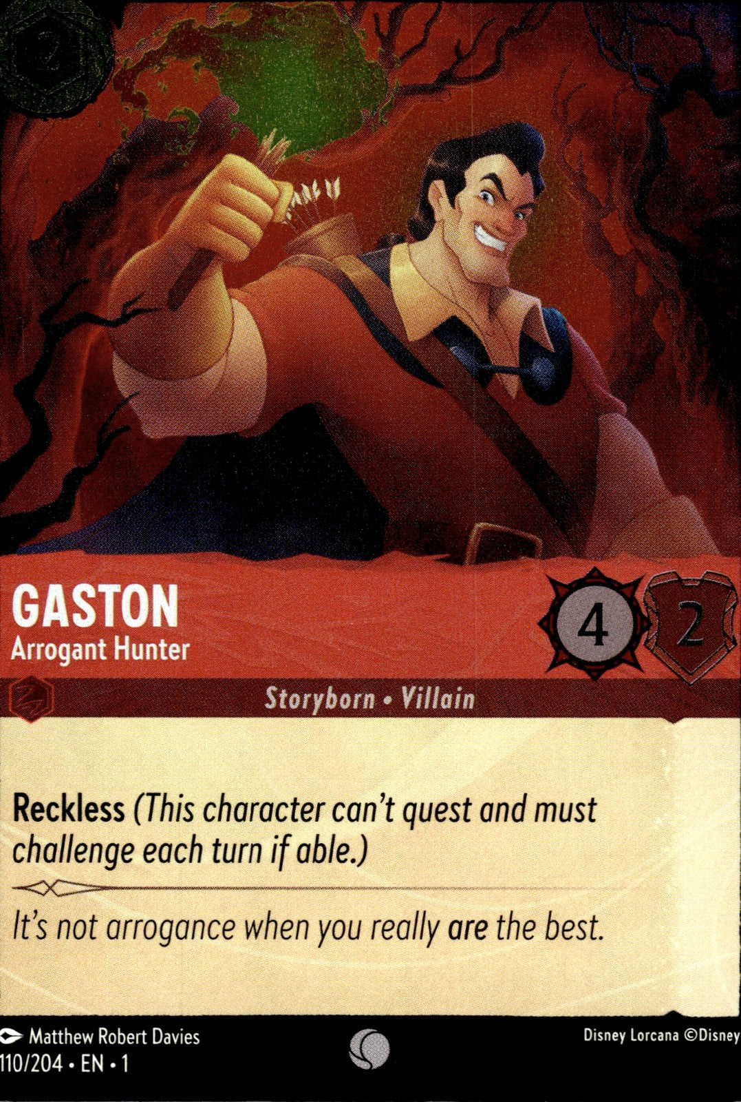 Gaston - Arrogant Hunter Cold Foil Common The First Chapter 110/204 NM