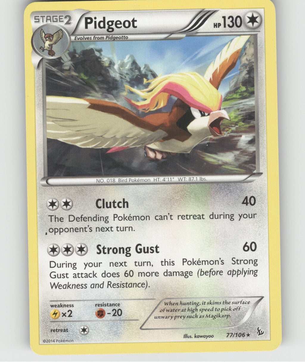 Pidgeot Rare XY - Flashfire 77/106 NM
