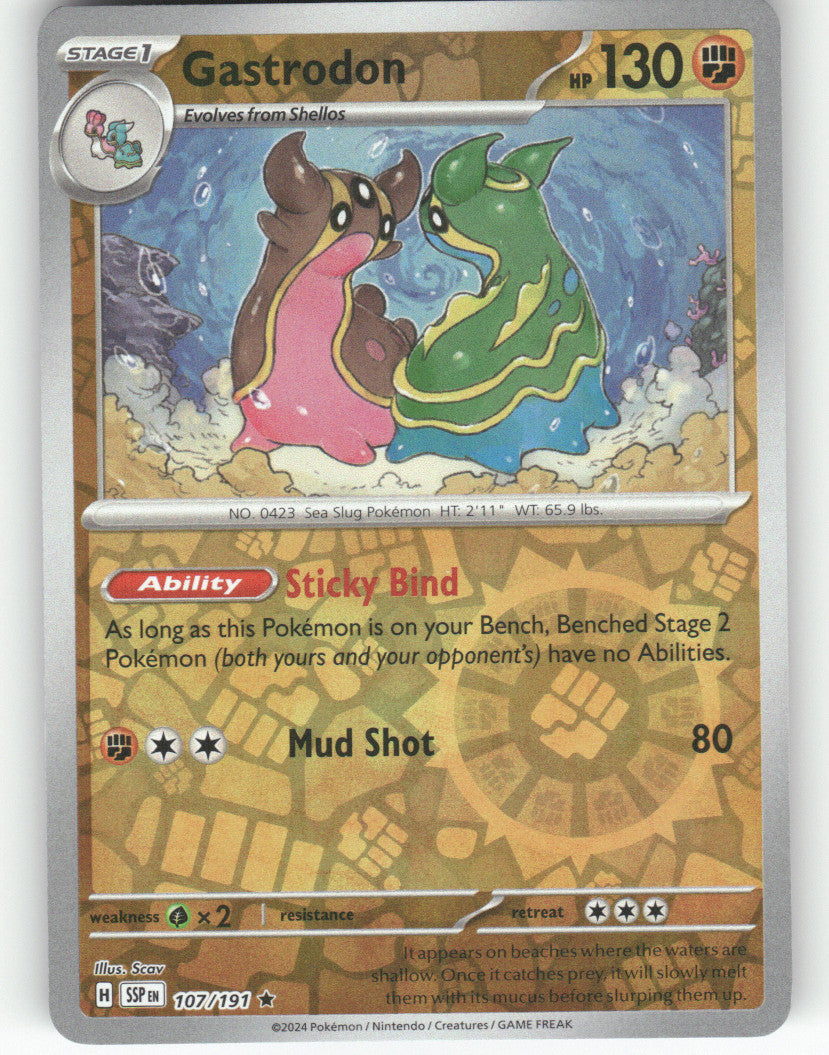 Gastrodon Reverse Holo Rare SV08: Surging Sparks 107/191 NM