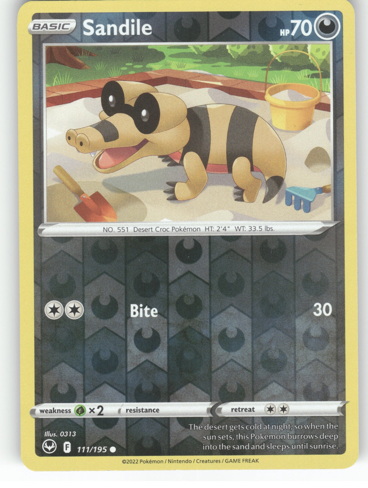 Sandile Reverse Holo Common SWSH12: Silver Tempest 111/195 NM