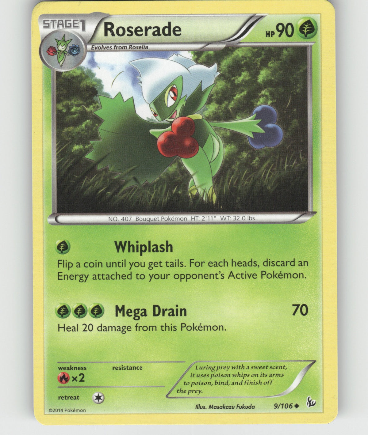 Roserade Uncommon XY - Flashfire 9/106 NM