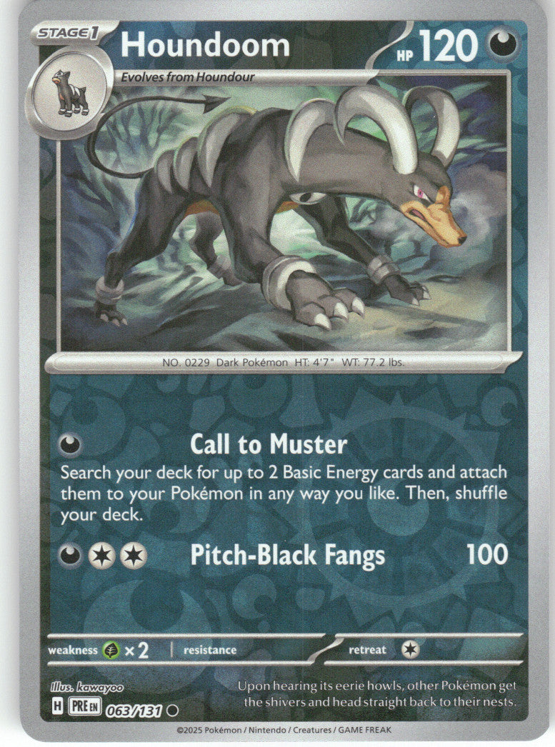 Houndoom Reverse Holo Common SV: Prismatic Evolutions 063/131 NM