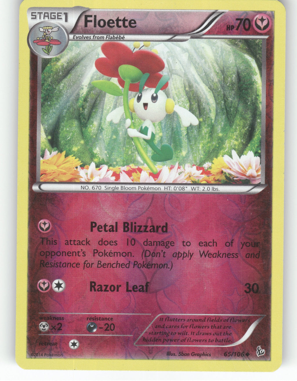 Floette (65) Reverse Holo Uncommon XY - Flashfire 65/106 NM