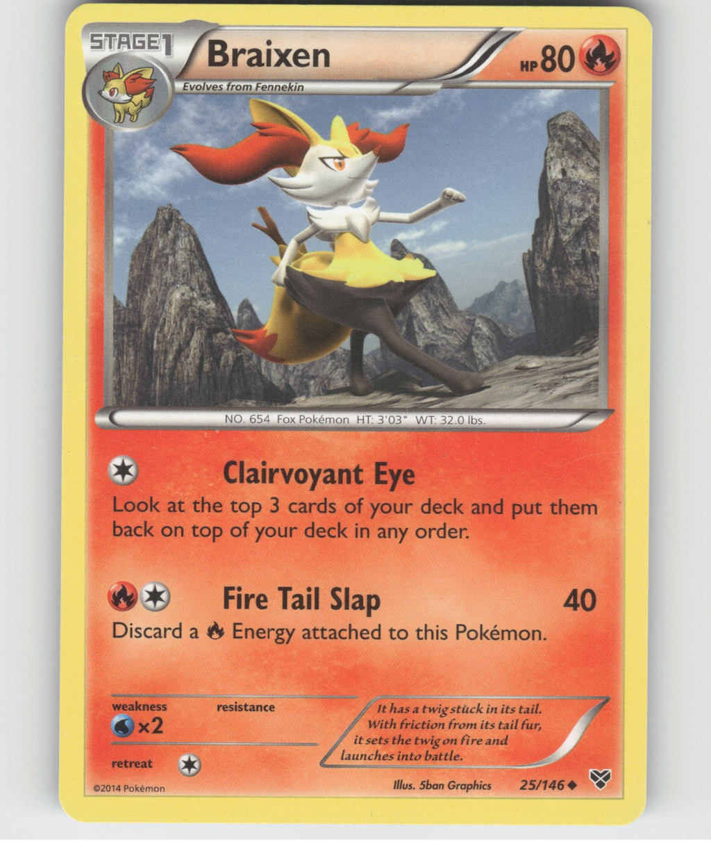 Braixen Uncommon XY Base Set 25/146 LP