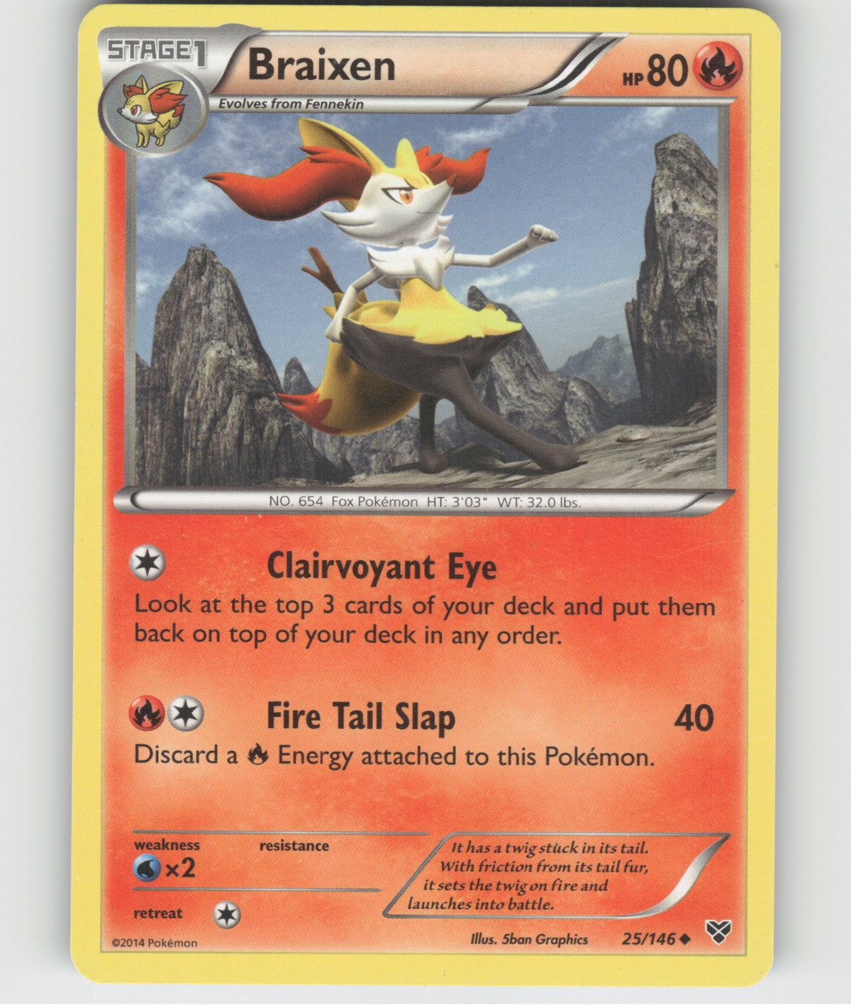 Braixen Uncommon XY Base Set 25/146 LP