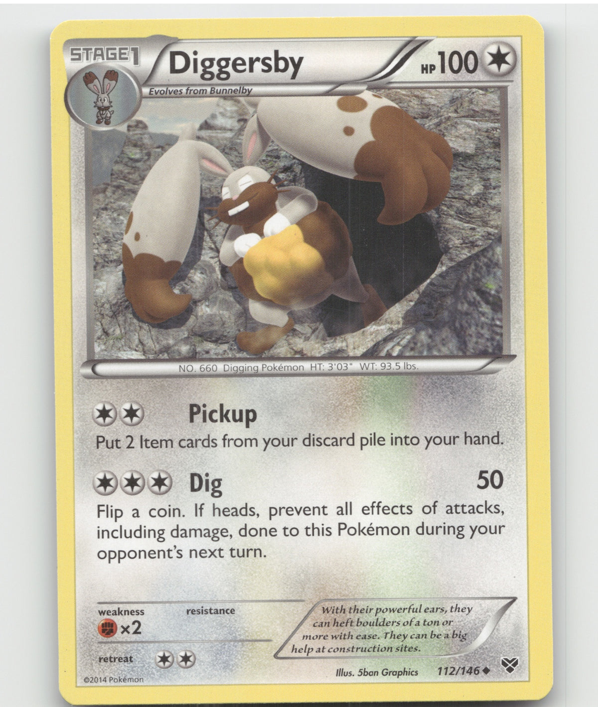 Diggersby Uncommon XY Base Set 112/146 LP