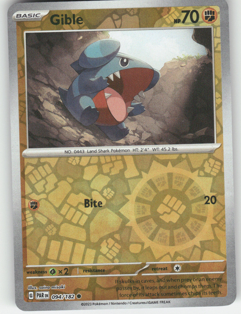 Gible Reverse Holo Common SV04: Paradox Rift 094/182 NM