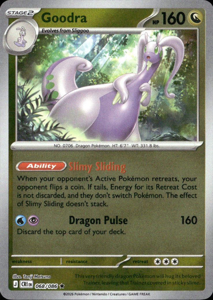 Goodra Reverse Holo Rare ME04: Chaos Rising 068/086 NM